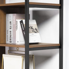 Napa Wood Bookcase Cabinet, Bottom Storage, Adjustable Book Shelves