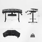 Aero Pro Wing-Shaped Standing Desk (72"x23")