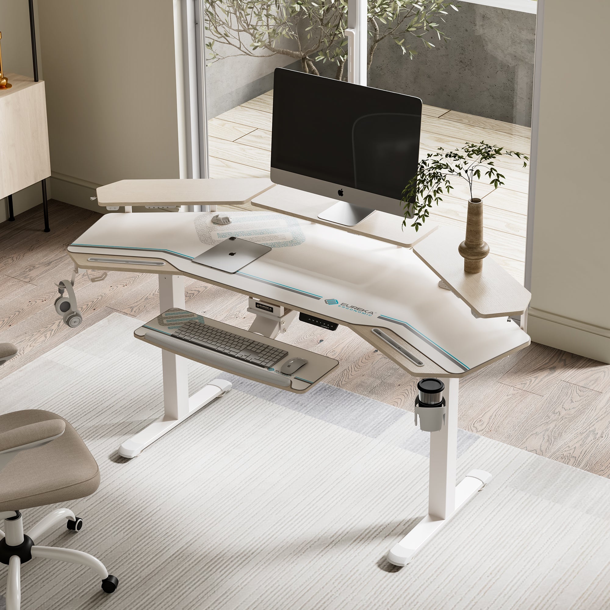 Aero Pro Wing-Shaped Standing Desk (72"x23")