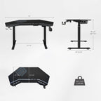 Aero Pro Wing Shaped Standing Desk (63"x23")