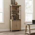 Ark EL, 71" Display Bookshelf with Storage Cabinet, Oak