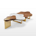 63" Cloud Shape Solid Wood Coffee Table Set