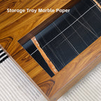 47" Square Solid-Wood Coffee Table with Sunken Small Desktop