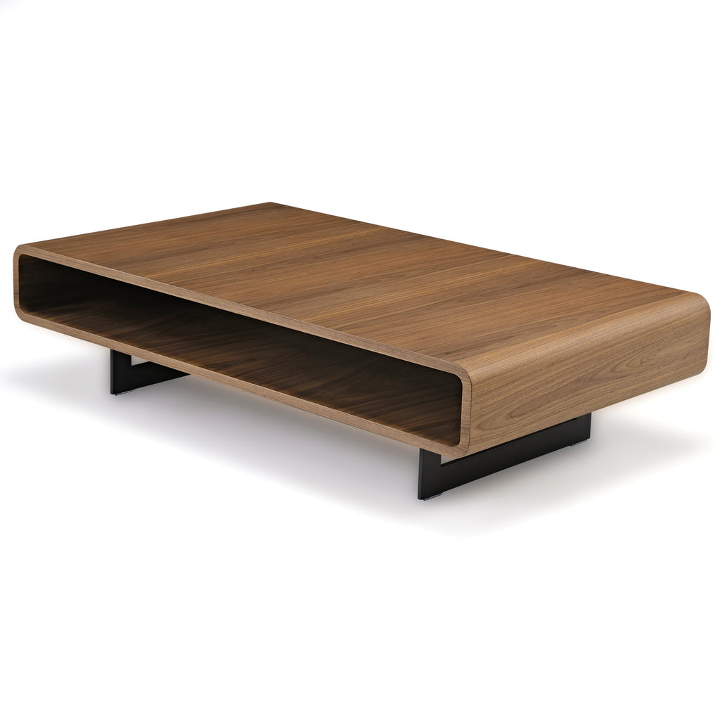 47" Walnut Rounded Rectangular Coffee Table