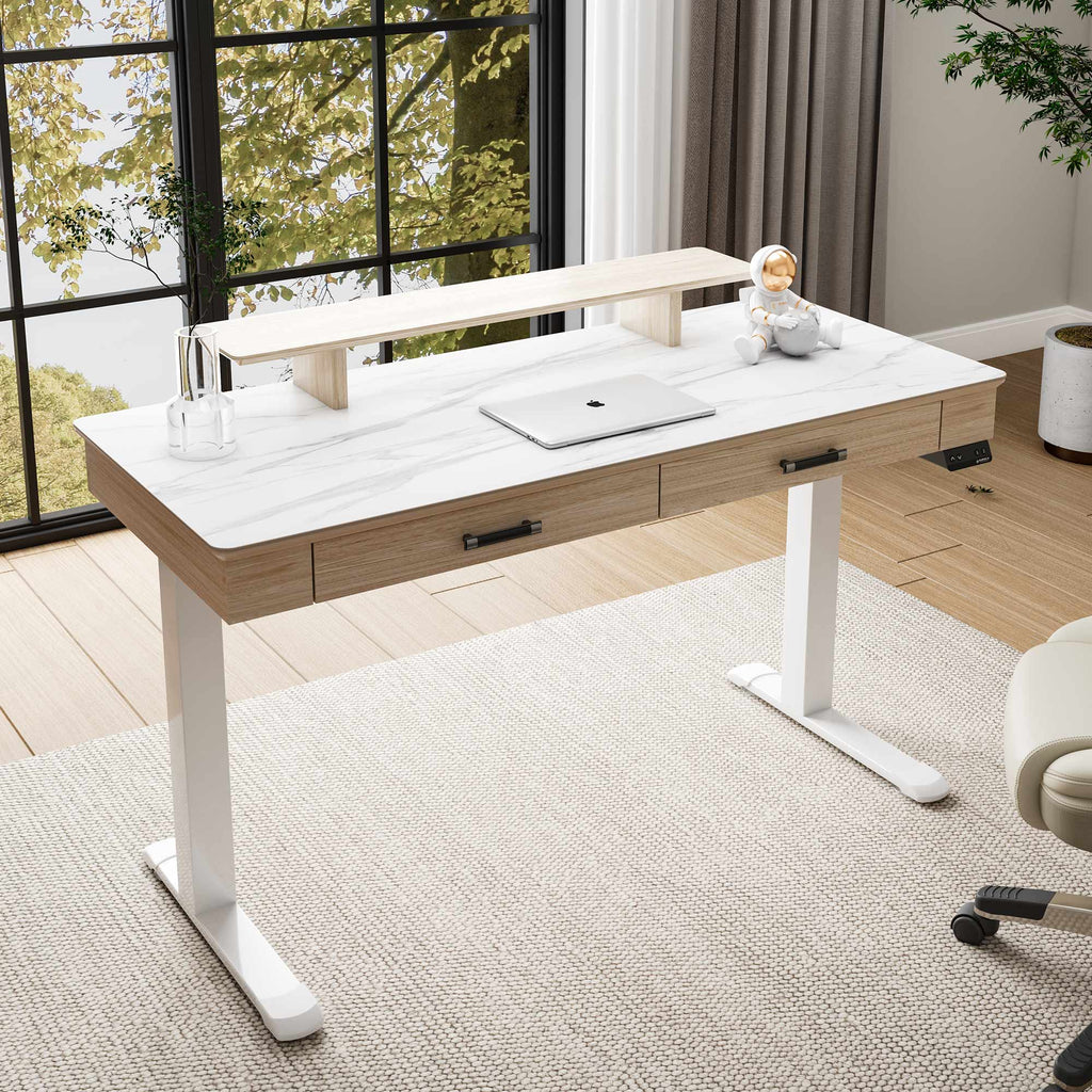 George, Slate Standing Desk, Artificial Marble Desktop (55"x23")