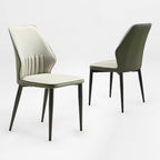 Ember, Upholstered Dining Side Chair Set of 2, Gray and Bottle Green