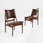 Lavish, Solid Wood Dining Side Chairs Set of 2, Brown
