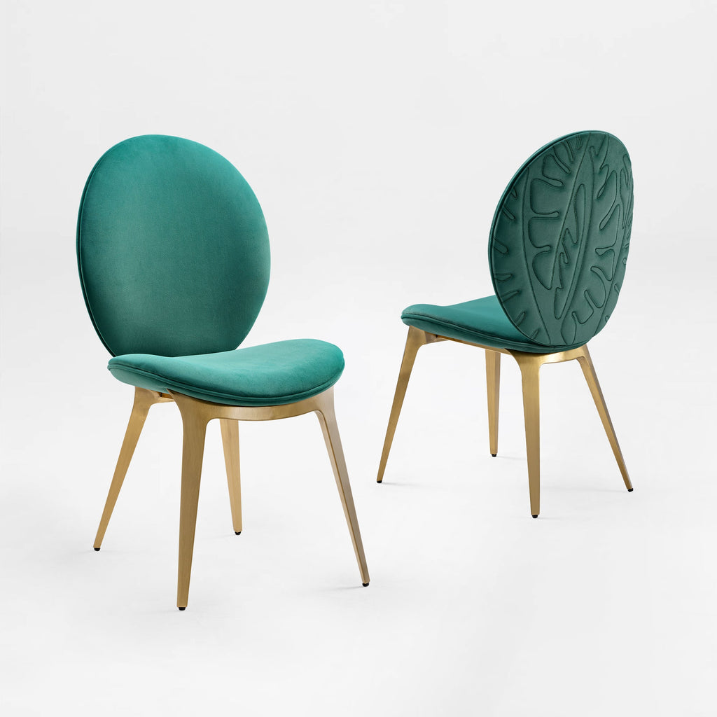 Kataleah, Velvet Dining Side Chairs Set of 2, Green