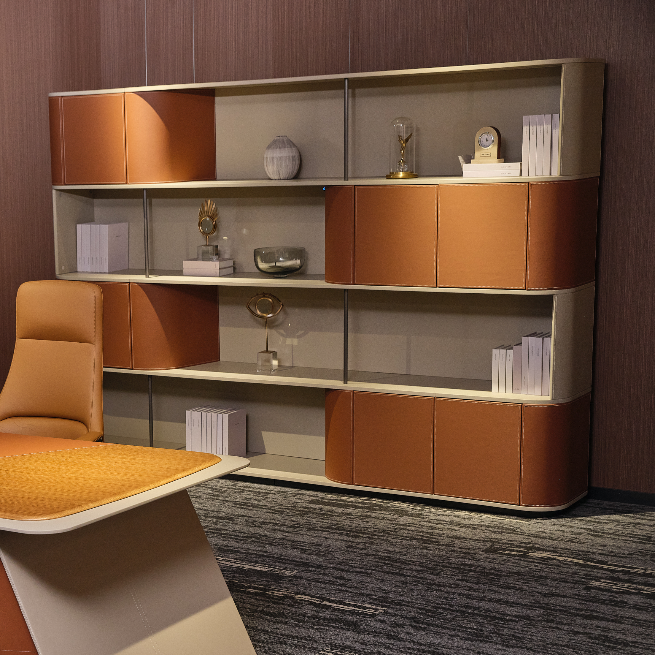 Zen Altair, Executive Desk and Bookcase