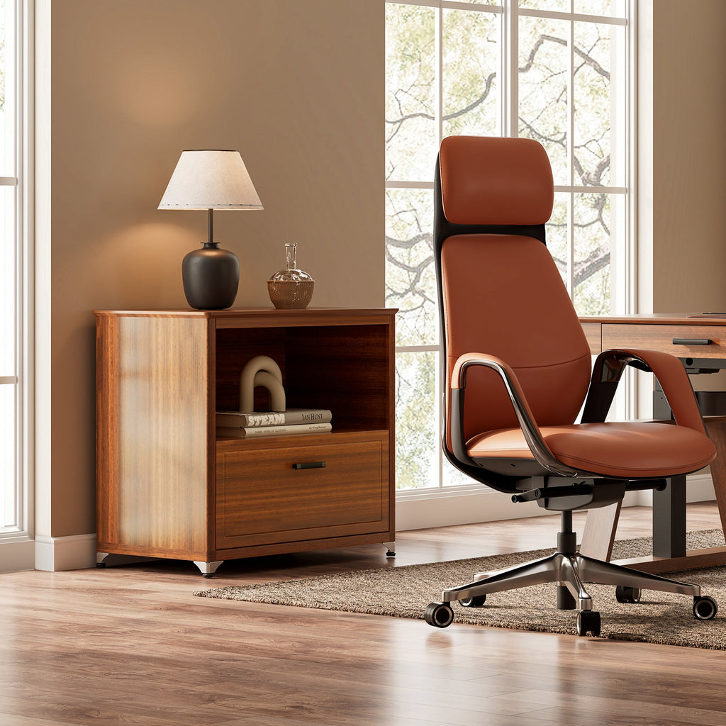 29" Display File Storage Cabinet, Dark Walnut