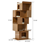 Pawlio, 72" Owner and Pet Shared Bookshelf Cat Tree