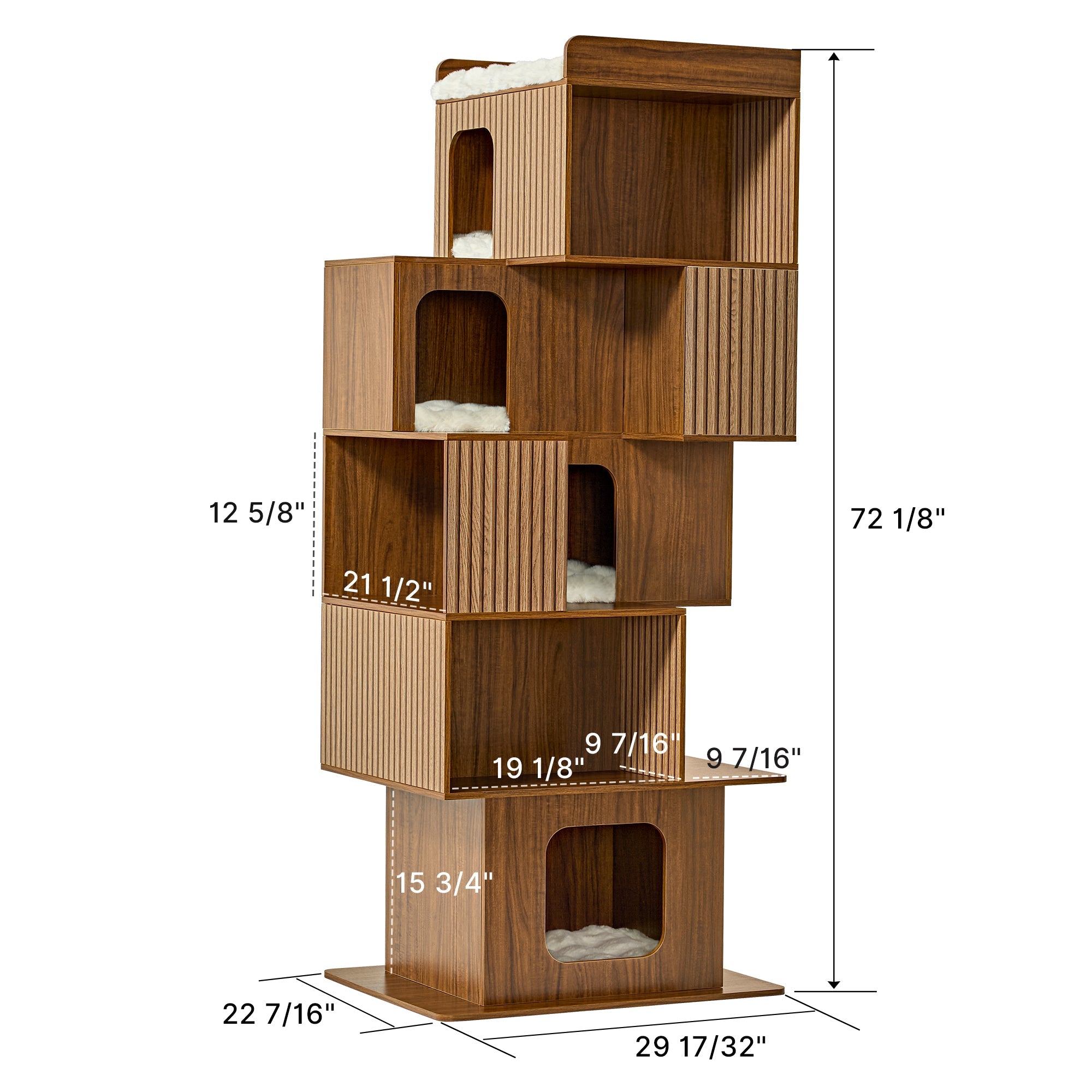 Pawlio, 72" Owner and Pet Shared Bookshelf Cat Tree