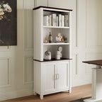 Ark ES, 71" Display Bookshelf with Storage Cabinet, White