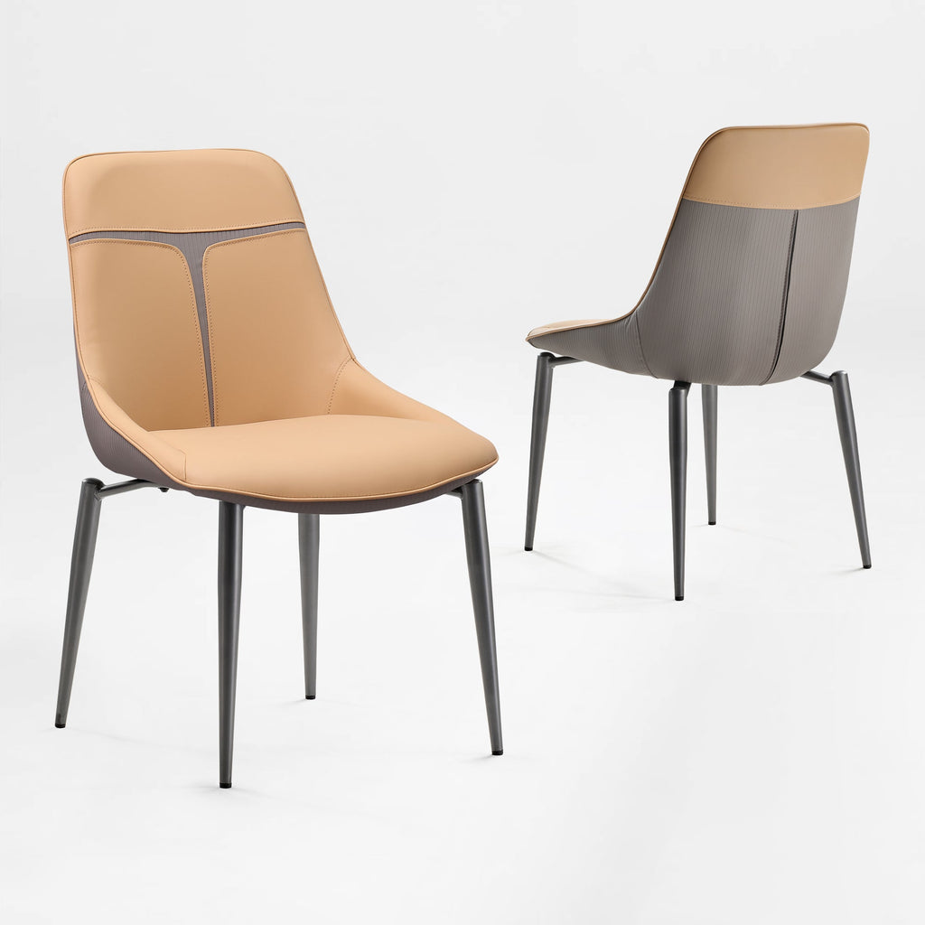 Couture, Upholstered Dining Side Chairs Set of 2, Turmeric and Gray