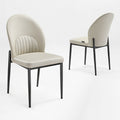 Chic, Upholstered Dining Side Chair Set of 2, Off-White