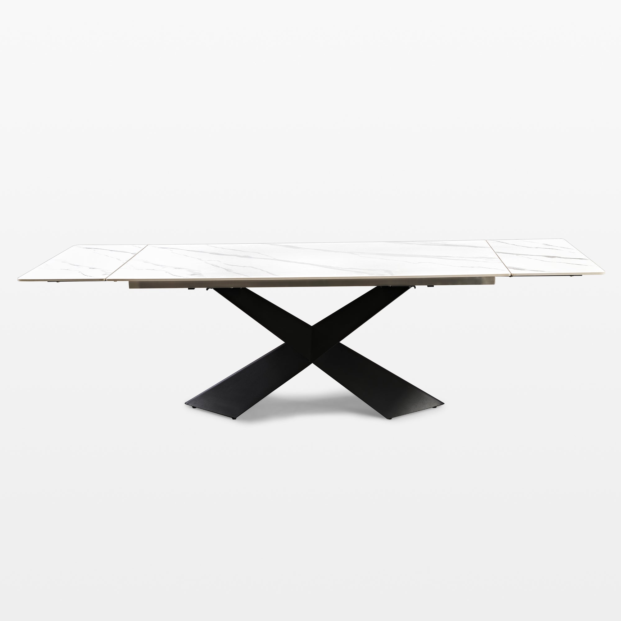 Evelyn, 70"- 102" Extendable Dining Table with Slate, White