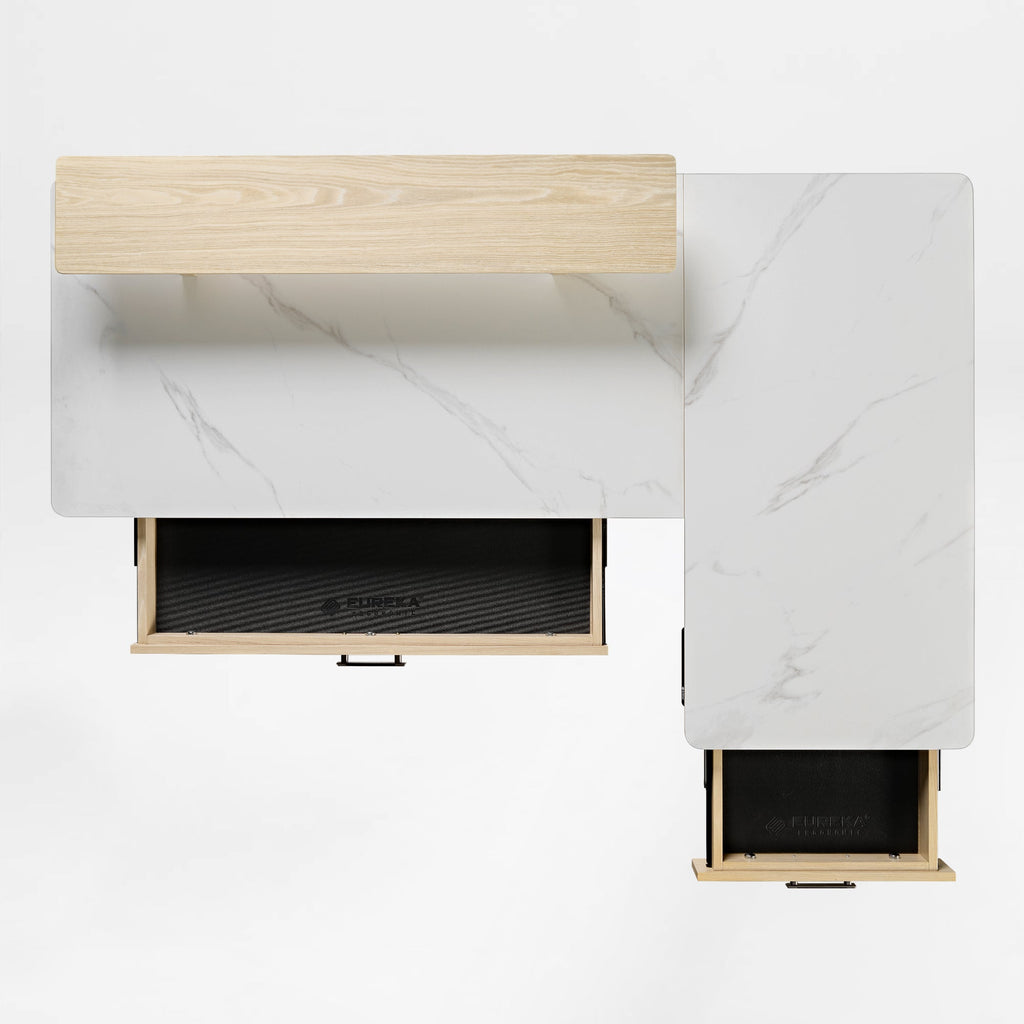 Ark Pro L-Shaped Standing Desk (sintered Stone, 63"x23")