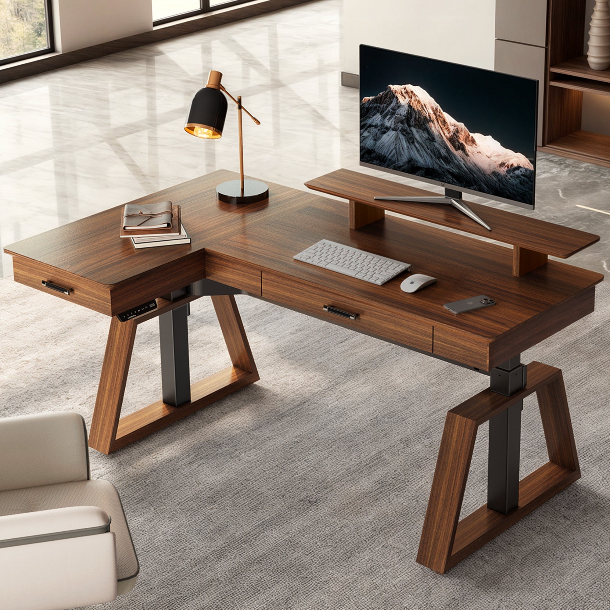 Ark Pro L-Shaped Standing Desk (63"x23")