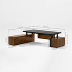 Zen Pro Series, 87"/72" Executive Standing Desk with Cabinets Set