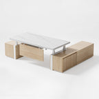 Zen Pro Series, 87"/72" Executive Standing Desk with Cabinets Set