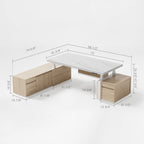 Zen Pro Series, 87"/72" Executive Standing Desk with Cabinets Set