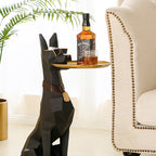 29" H, Big Doberman Dog Side Table