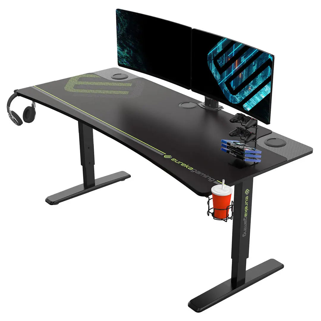 Manual Height Adjustable Gaming Desk (63"x27")
