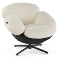 Cara, Modern Comfy Swivel Lounge Chair, White
