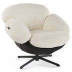 Cara, Modern Comfy Swivel Lounge Chair, White