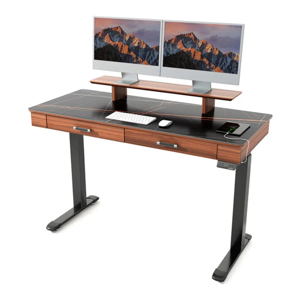 George, Slate Standing Desk, Artificial Marble Desktop (55"x23")