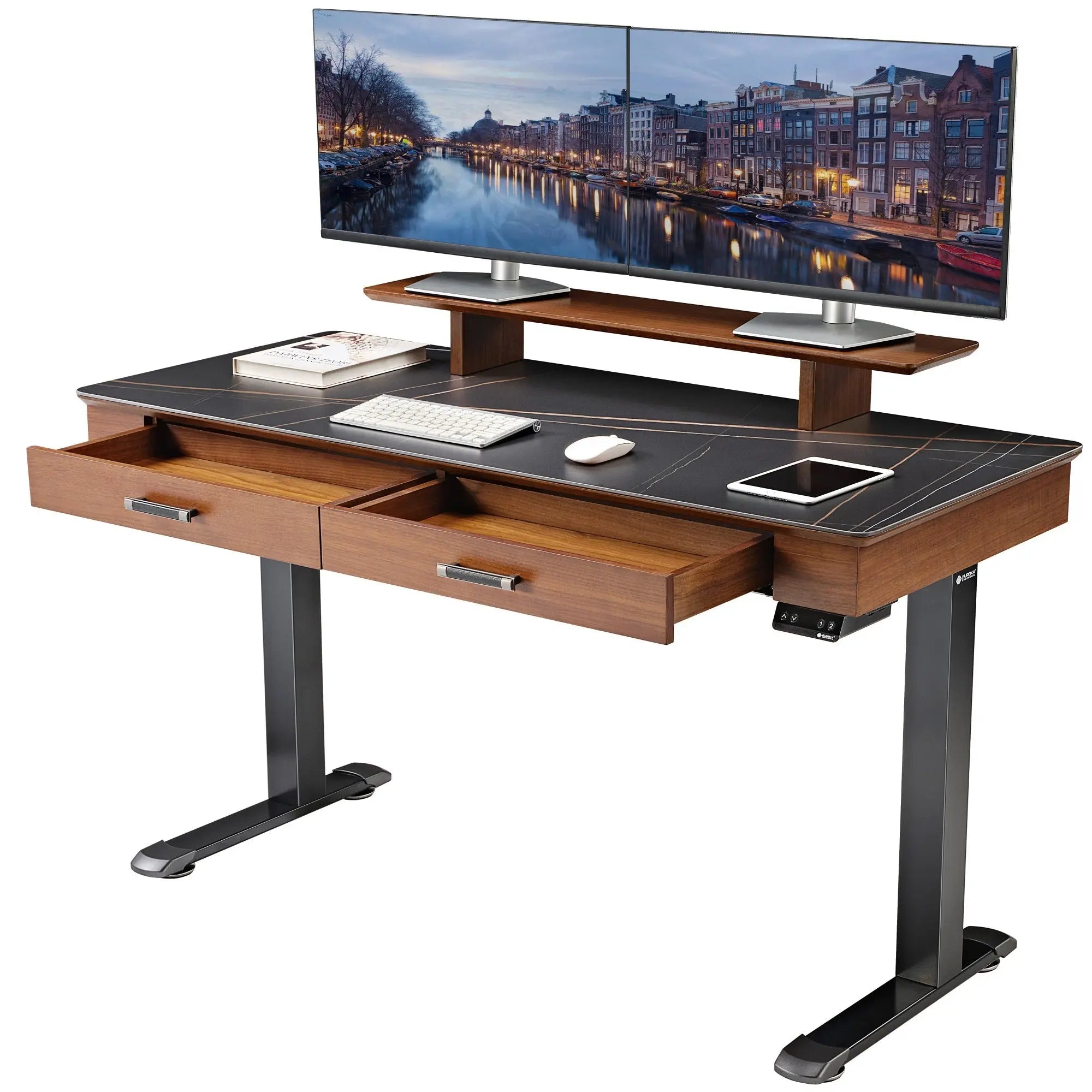 George, Slate Standing Desk, Artificial Marble Desktop (55"x23")