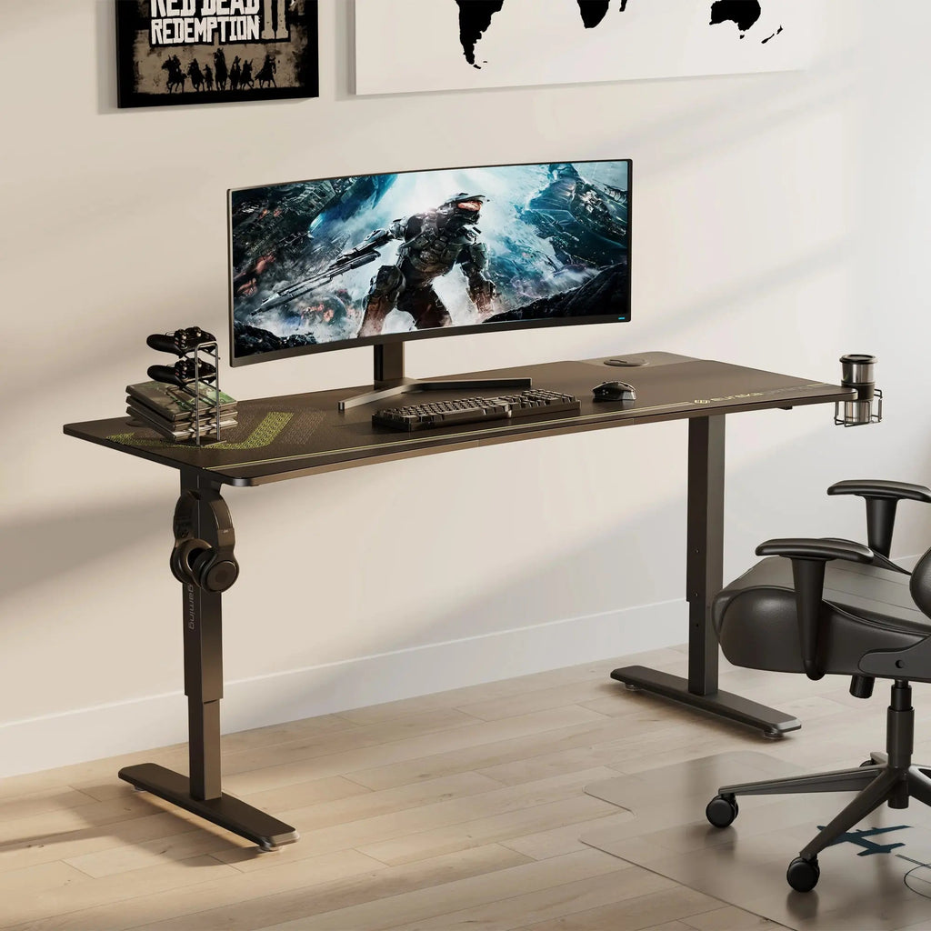 Manual Height Adjustable Gaming Desk (63"x27")