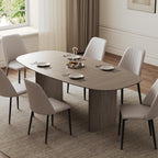 Stella, 86.06" Oval Dining Table, Gray
