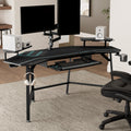 Aero Wing-Shaped Studio Desk, Black (63" and 72")