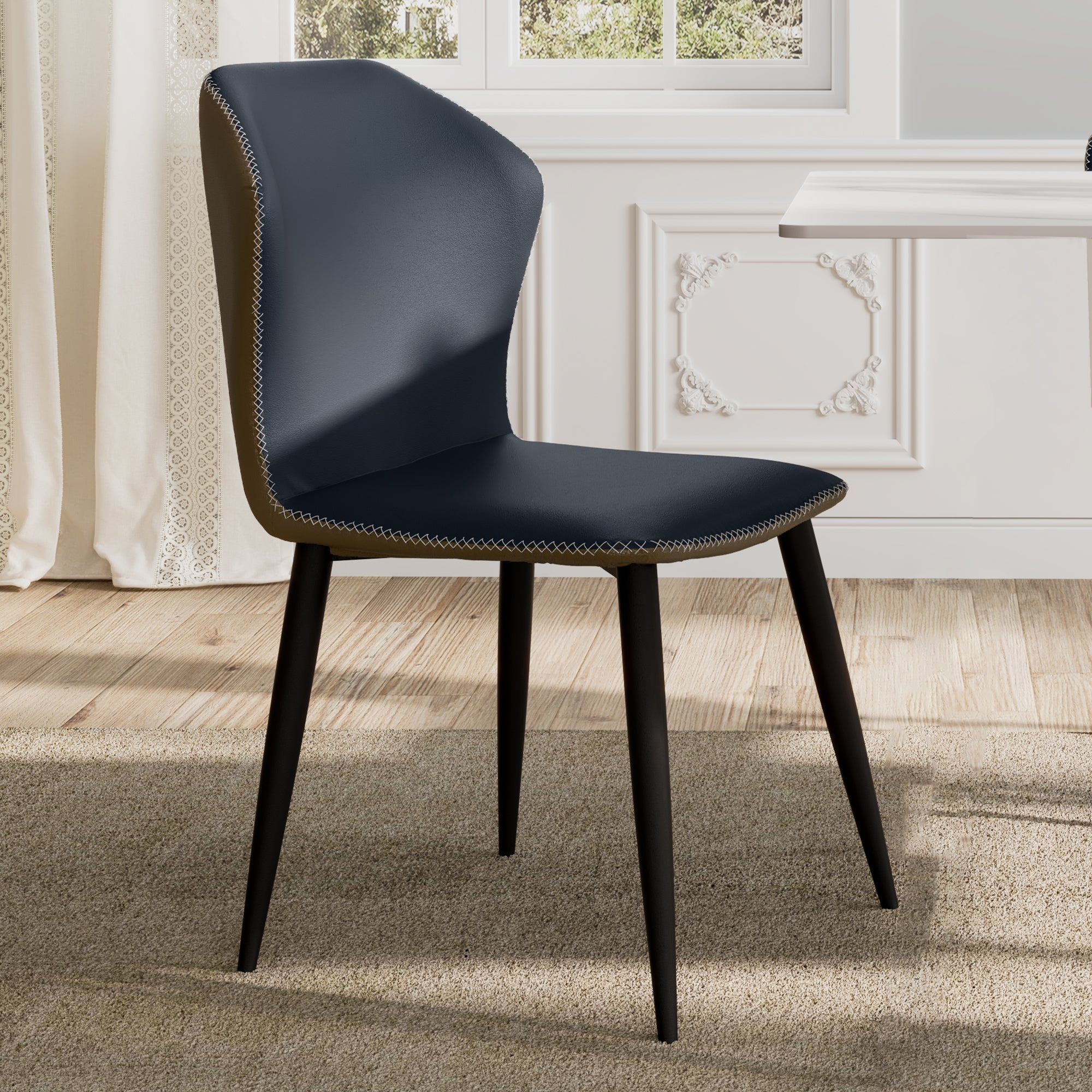 Elysian, Upholstered Dining Side Chairs Set of 2, Blue