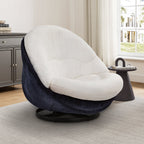Gloria, Soft Upholstered Swivel Lounge Chair, White