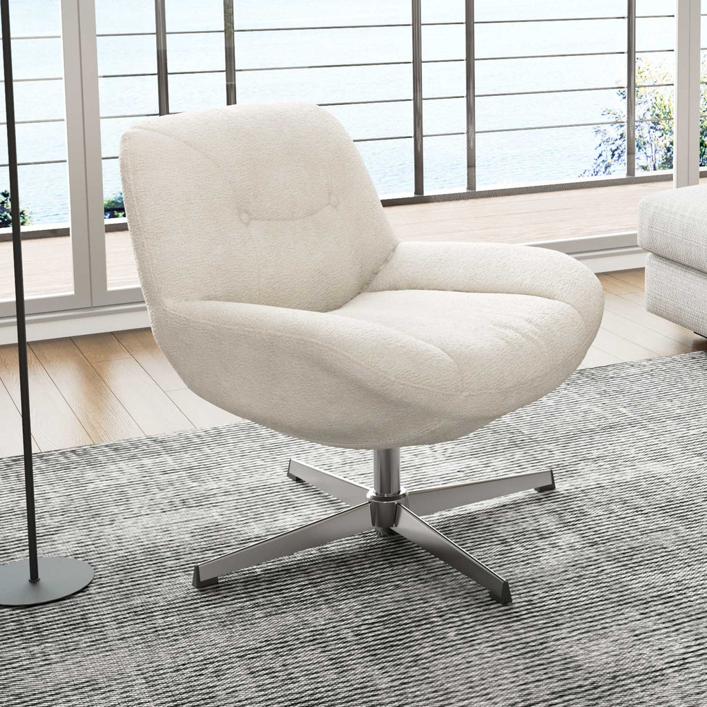 Henry, Chenille Swivel Lounge Chair