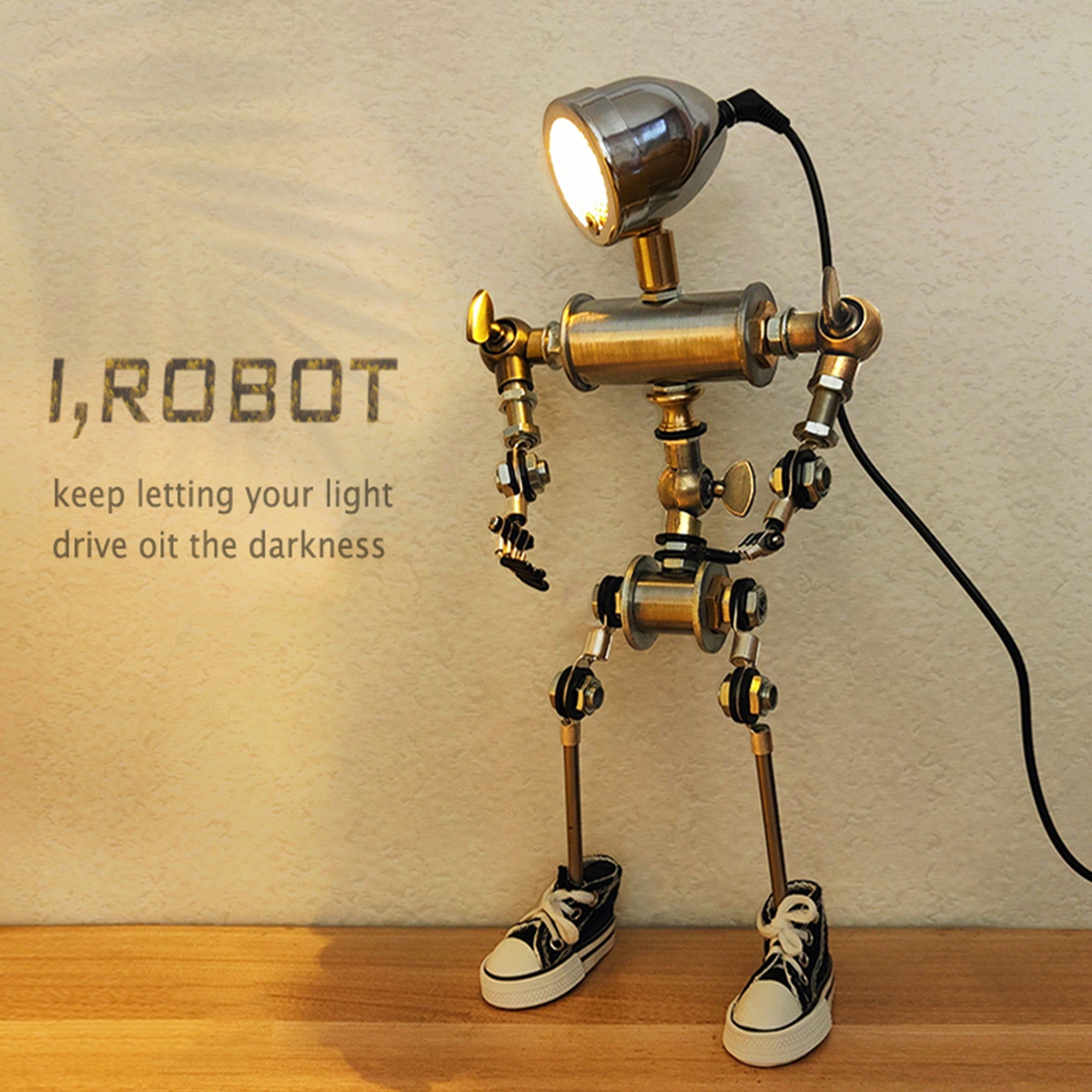 HD-19, 13.8" H, Robot-Shaped Cyberpunk Table Lamp Decor