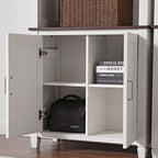 Ark ES, 71" Display Bookshelf with Storage Cabinet, White