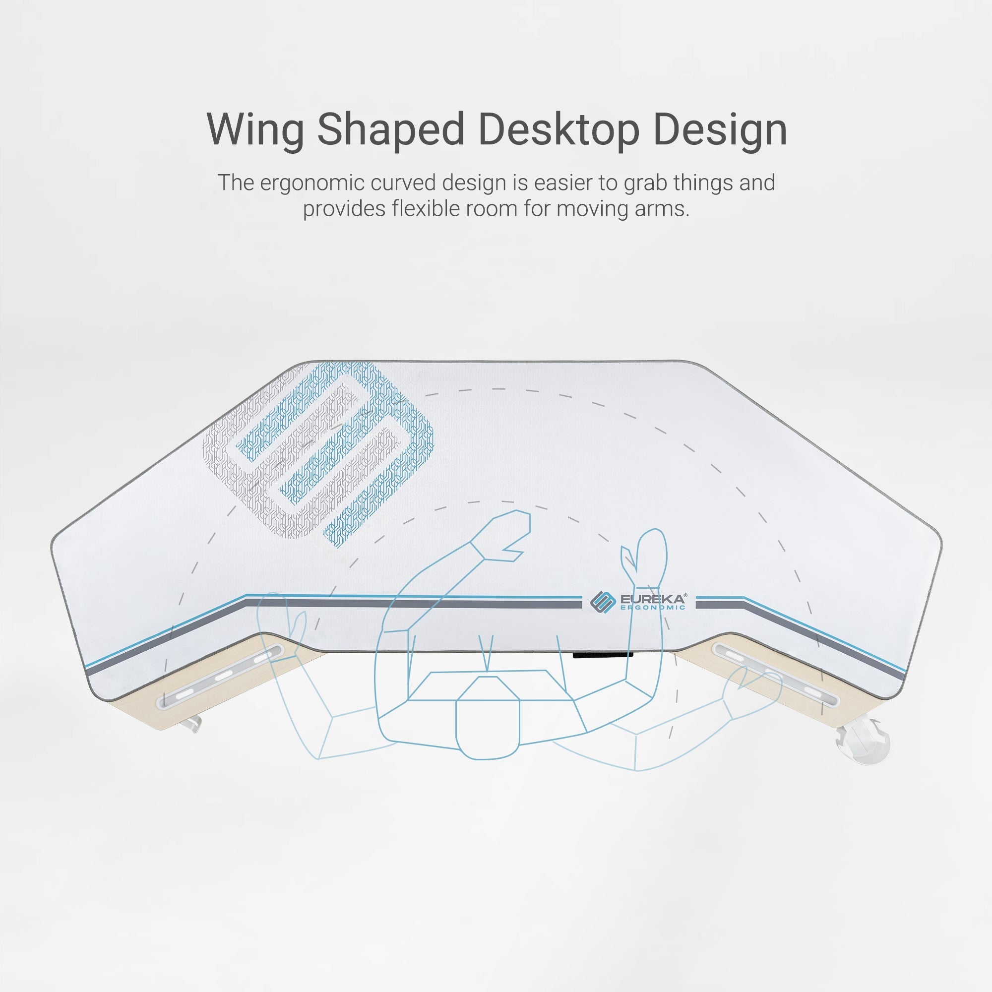 Aero Pro Wing-Shaped Standing Desk (72"x23")