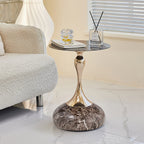 15" Round Metal Top Side Table