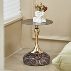 15" Round Metal Top Side Table