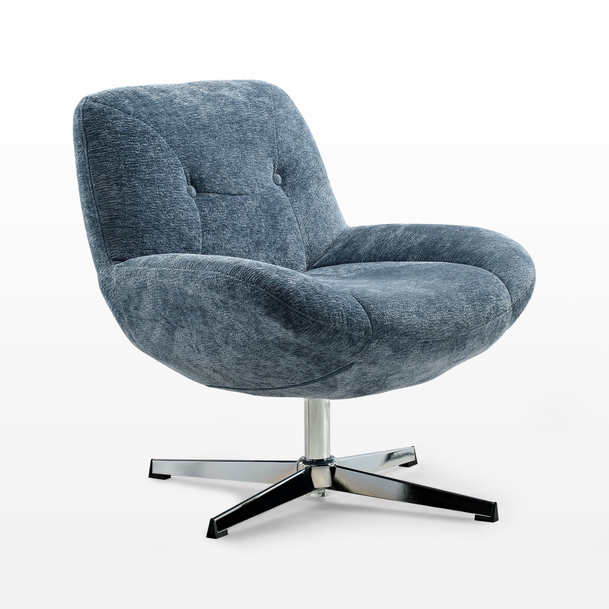 Henry, Chenille Swivel Lounge Chair