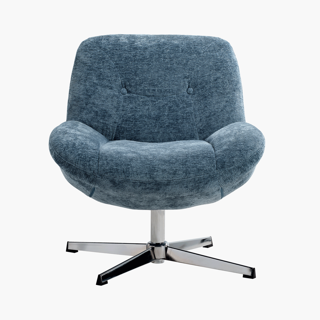 Henry, Chenille Swivel Lounge Chair