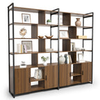 Napa Wood Bookcase Cabinet, Bottom Storage, Adjustable Book Shelves