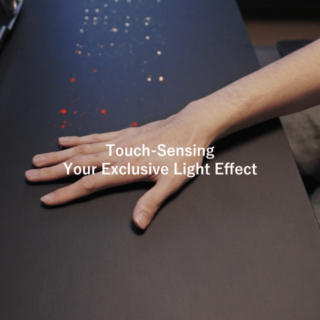 Wonder, Touch-Activated Glowing Glass Standing Desk (47"x23")