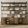 Napa Wood Bookcase Cabinet, Bottom Storage, Adjustable Book Shelves