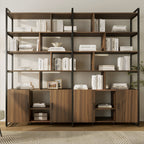 Napa Wood Bookcase Cabinet, Bottom Storage, Adjustable Book Shelves