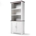 Ark ES, 71" Display Bookshelf with Storage Cabinet, White