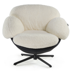 Cara, Modern Comfy Swivel Lounge Chair, White